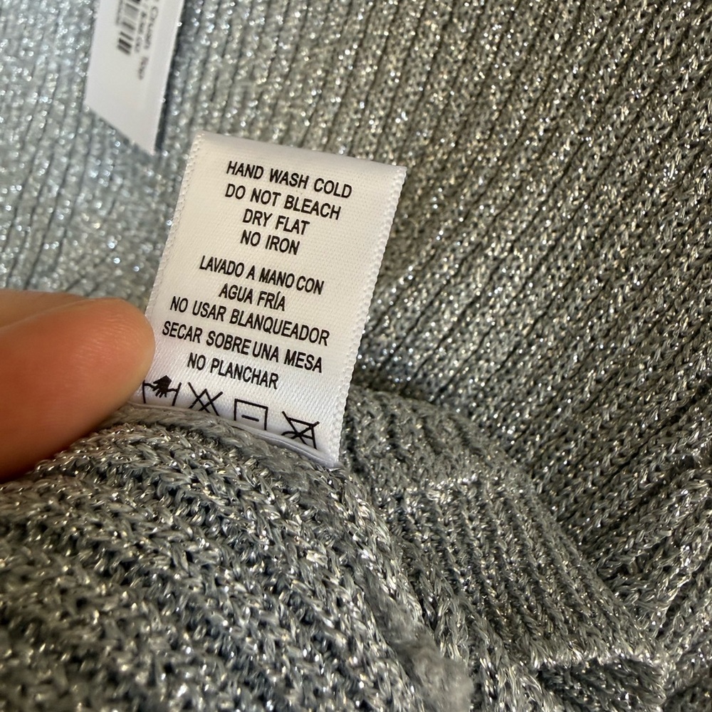 🩶 Love Tree Cosmic Crush Sparkly Metallic Ribbed Cropped Stretchy Top NWT Large - Picture 14 of 15